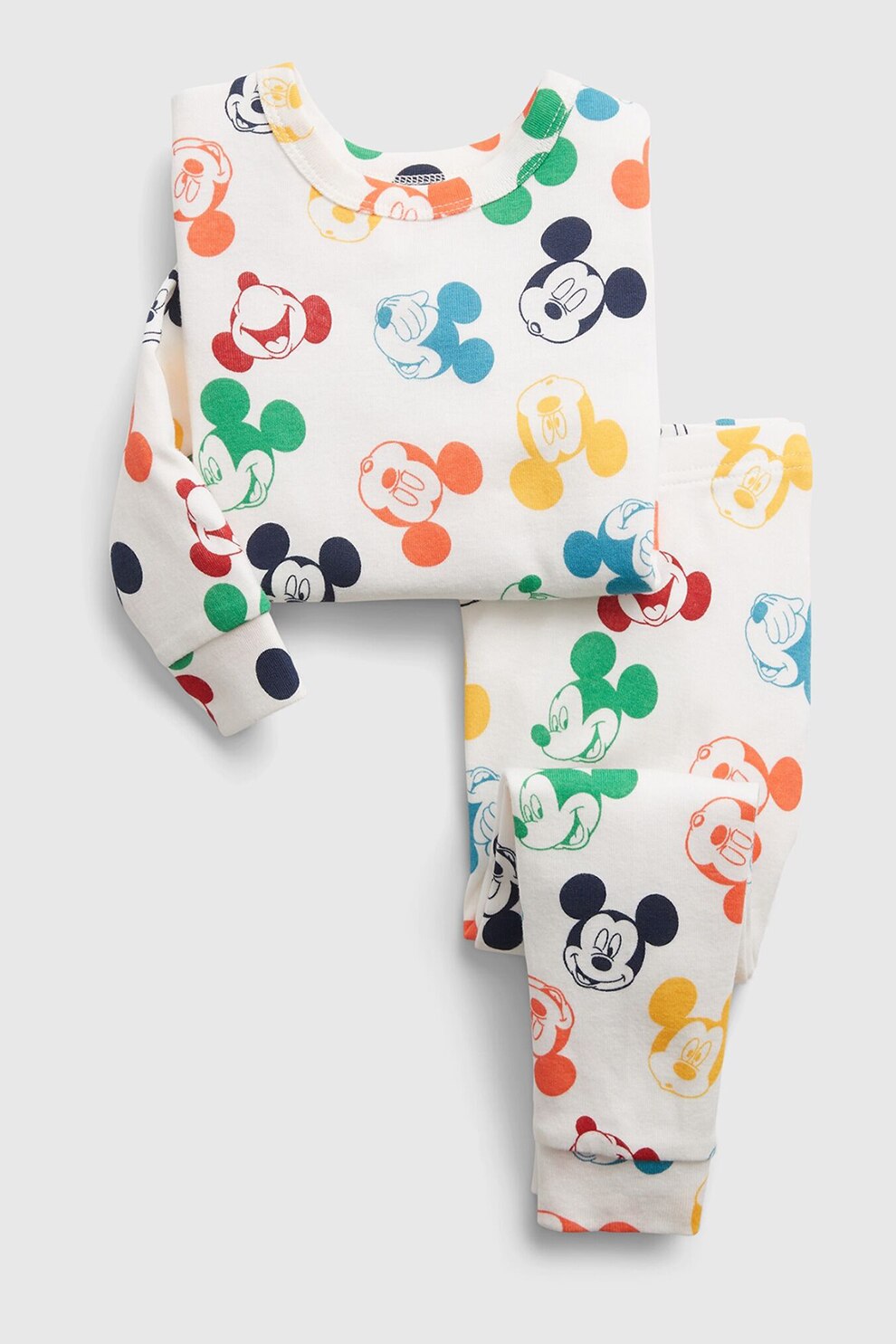 GAP, Bluza de bumbac organic cu imprimeu si pantaloni, Multicolora, 90 CM