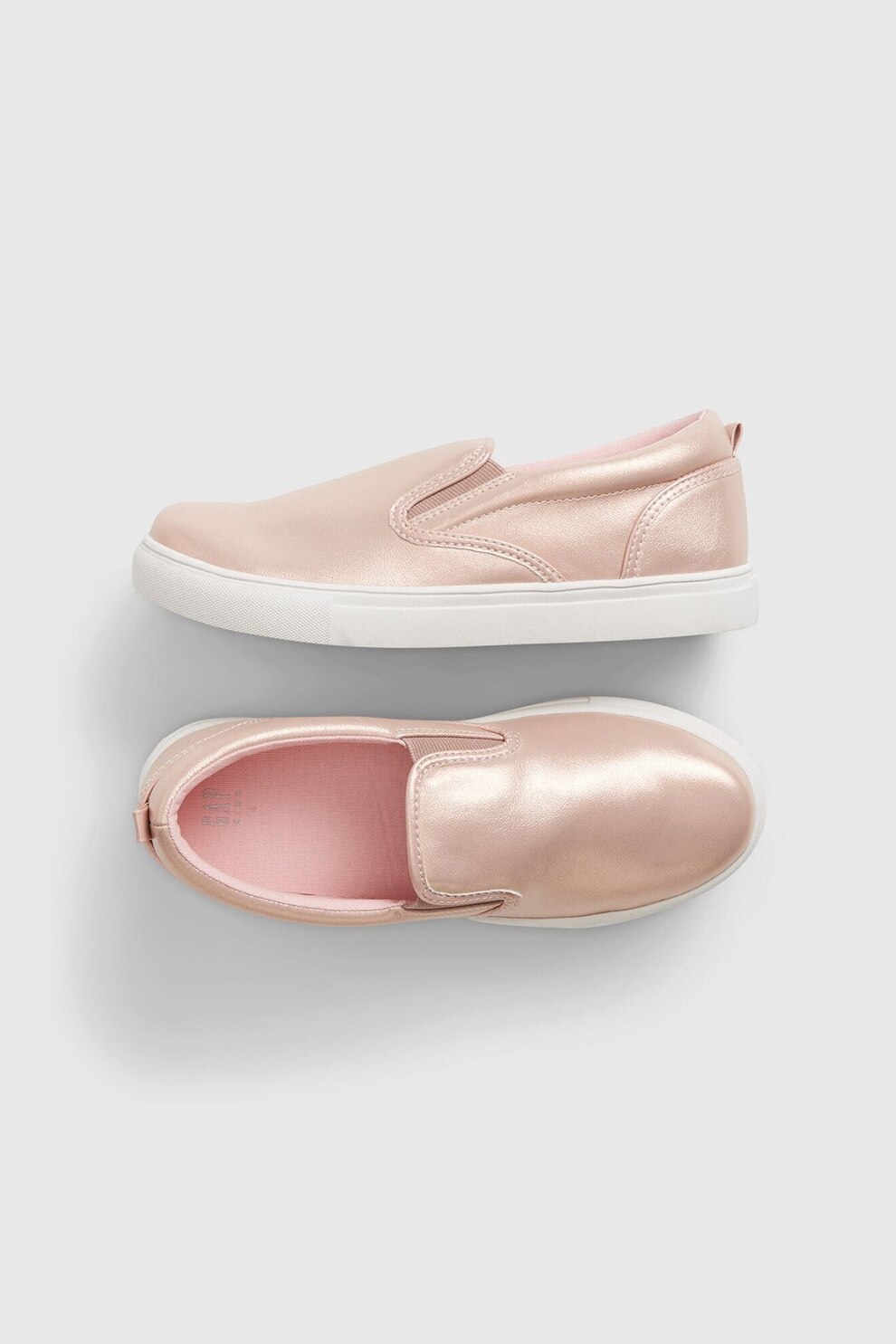 GAP, Pantofi slip-on de piele ecologica cu aspect lucios, Piersica