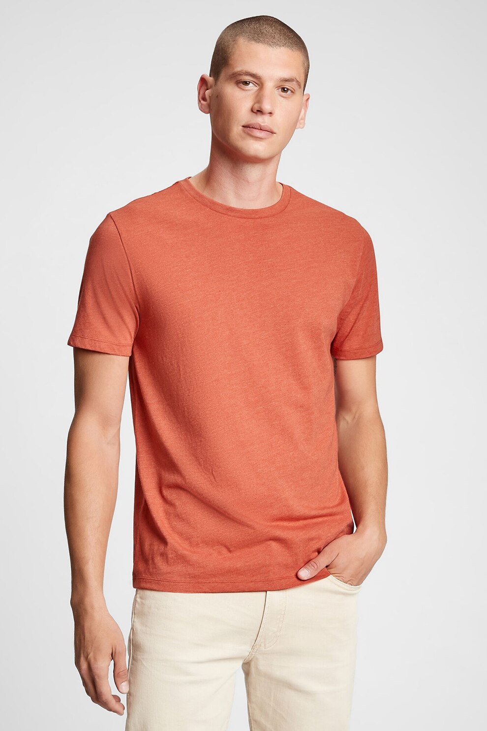 GAP, Tricou uni cu decolteu la baza gatului, Oranj persan