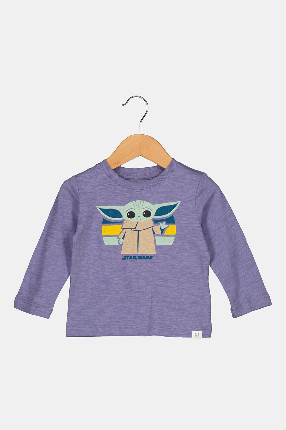 GAP, Bluza din bumbac cu imprimeu grafic, Violet prafuit/verde/galben