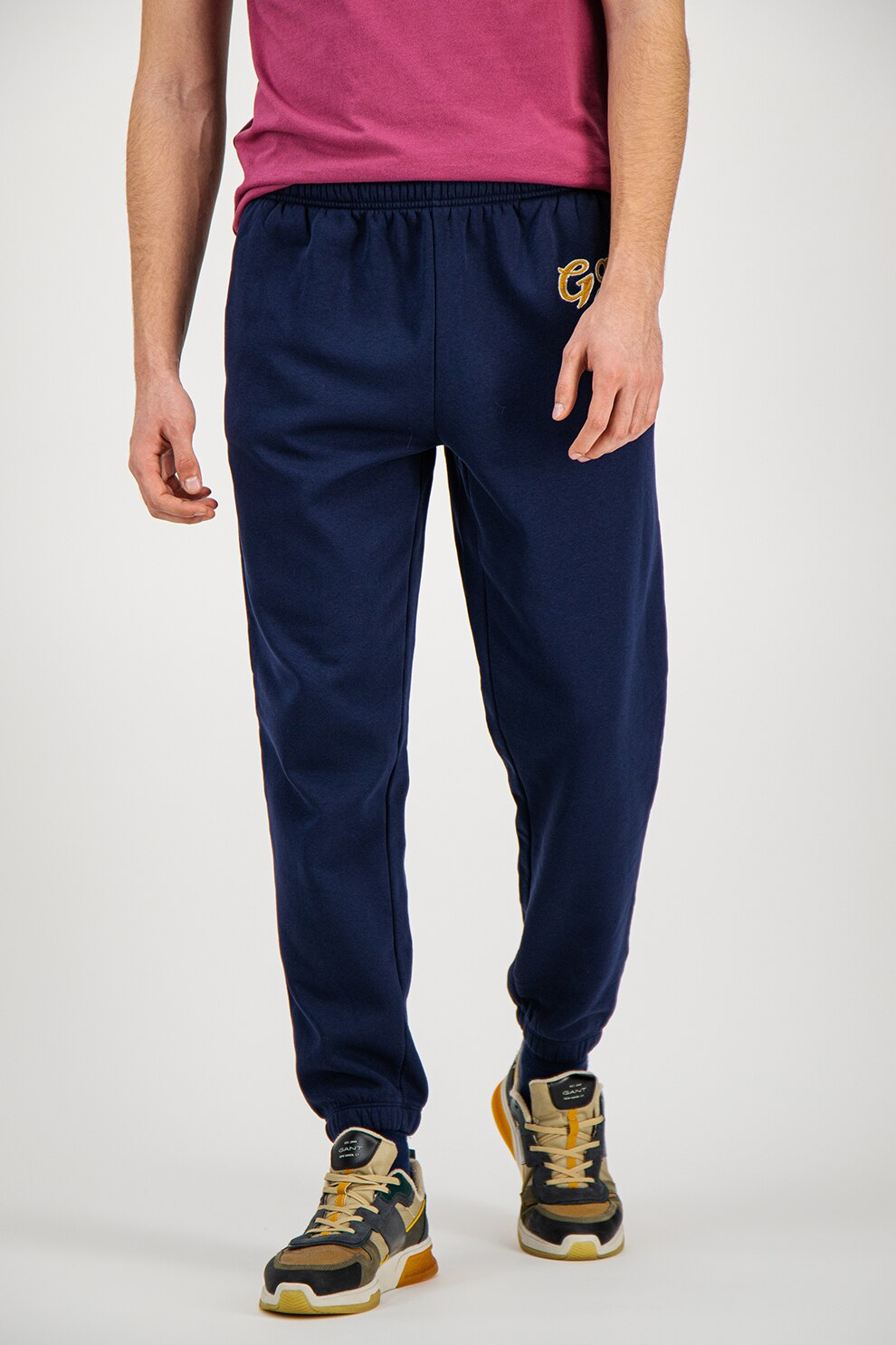 GAP, Pantaloni sport cu logo brodat, Bleumarin