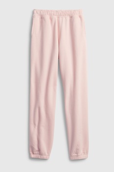 GAP, Pantaloni sport din amestec de bumbac cu talie elastica, Roz pal