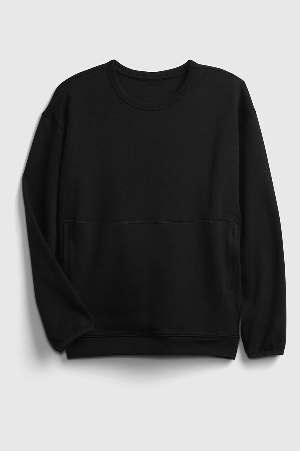 GAP, Bluza sport din amestec de bumbac cu decolteu la baza gatului, Negru