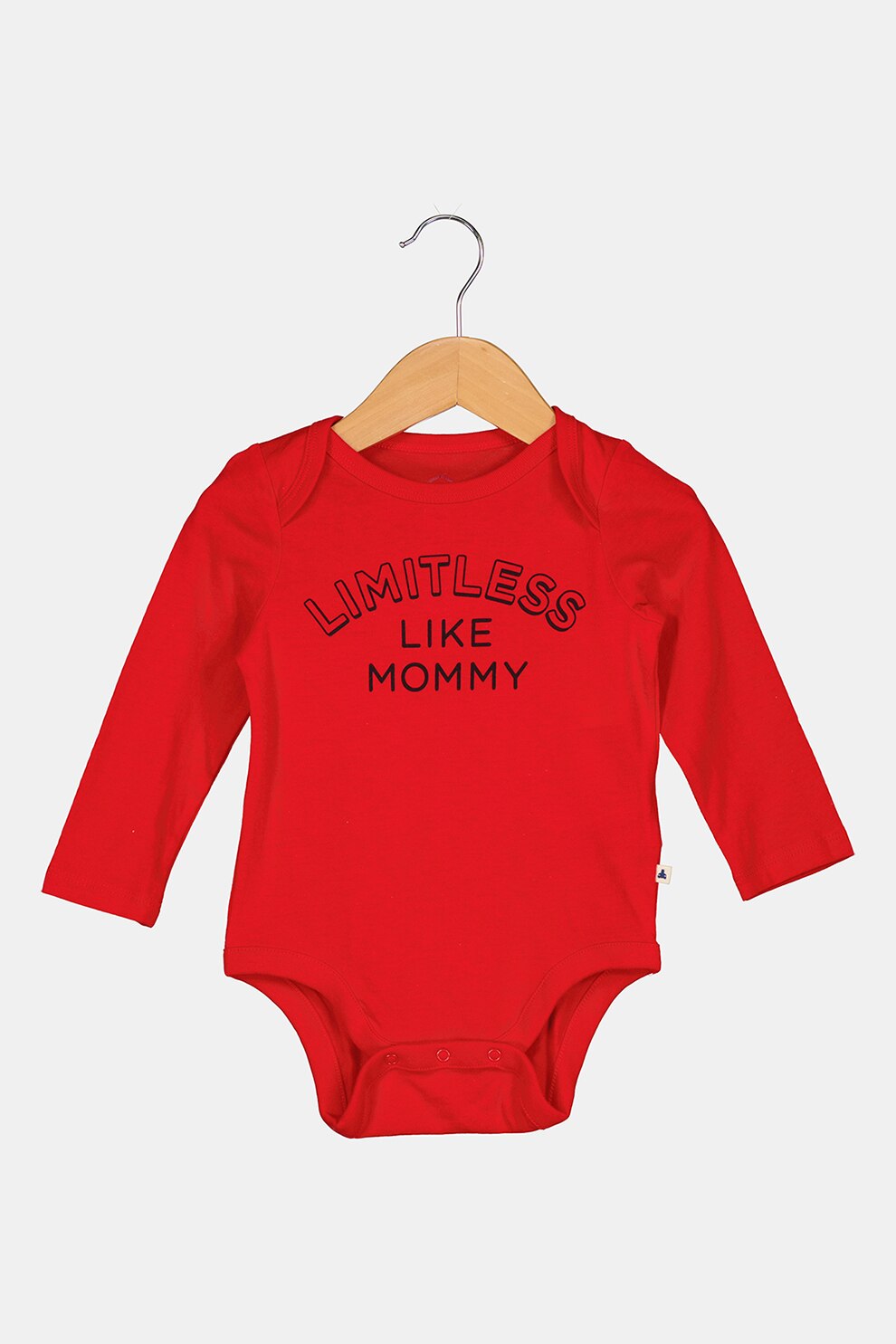 GAP, Body de bumbac cu imprimeu text, Rosu/Negru