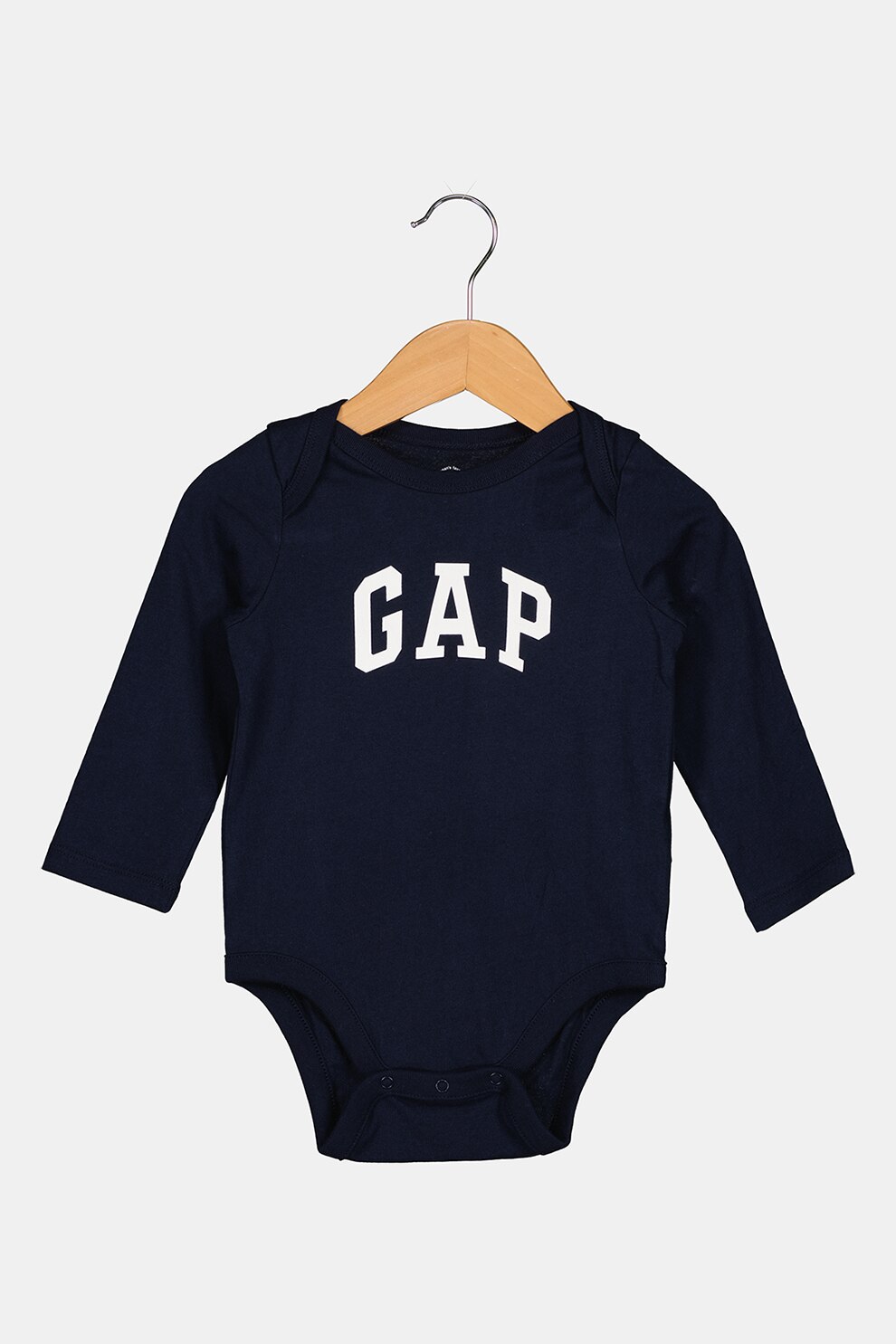 GAP, Body de bumbac cu logo, Bleumarin/Alb