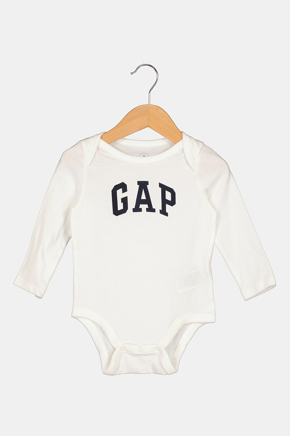GAP, Body de bumbac cu logo, Alb/Negru