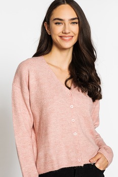 GAP, Cardigan cu decolteu in V si maneci cazute, Roz pal GAP, Cardigan cu decolteu in V si maneci cazute, Roz pal