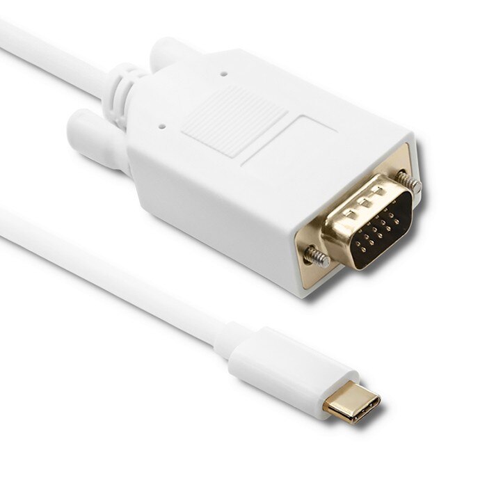 Cablu USB-C tata la VGA tata Qoltec, Full HD, 1 m, Alb