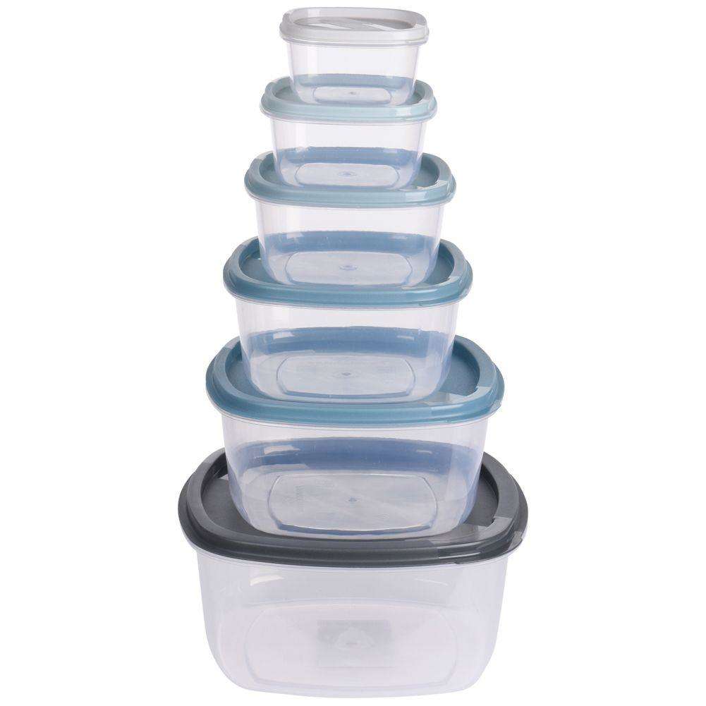 Set 6 recipiente din plastic cu capac Excellent Houseware