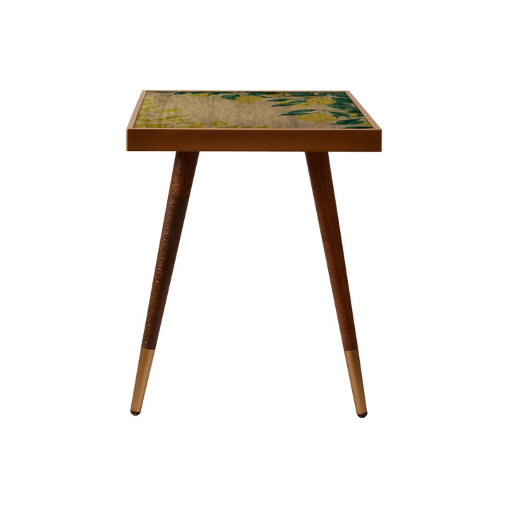 Masa laterala Nancy Homestore, Lemn, 45 x 45 x 45 cm, Multicolor