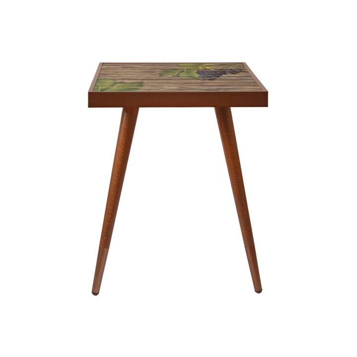 Masa laterala Nancy Homestore, Lemn, 45 x 45 x 45 cm, Maro