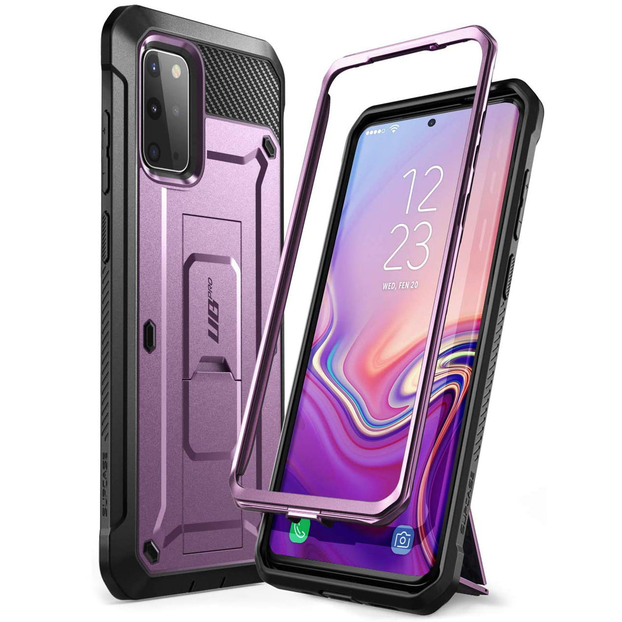 Carcasa Supcase UB Pro pentru Samsung Galaxy S20 Plus, Policarbonat, Negru/Roz
