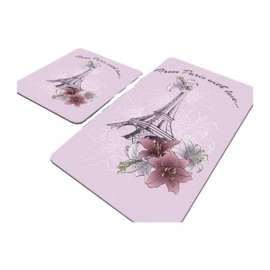 Set 2 covorase baie, material catifelat, 60 x 100, 50 x 60 cm, Chilai Home, From Paris