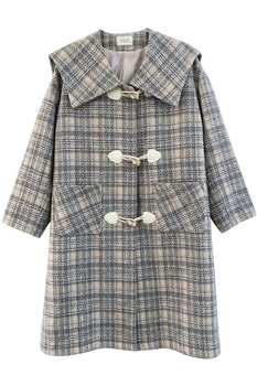 Palton lung din tweed, cu guler amplu si nasturi tip corn, culoare Gri , marime M Palton lung din tweed, cu guler amplu si nasturi tip corn, culoare Gri , marime M