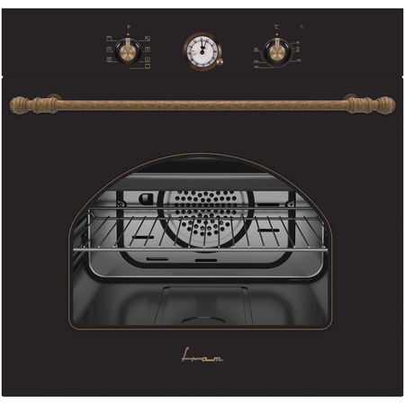 Cuptor incorporabil rustic Fram FBO-S607GCAR-RBK, 60 l, 7 functii, Grill, Display analog, Antracit