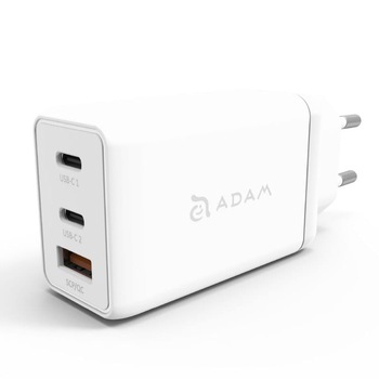 Adaptor Adam Elements, Omnia, USB-C, 65W, PD 3.0, Alb Adaptor Adam Elements, Omnia, USB-C, 65W, PD 3.0, Alb