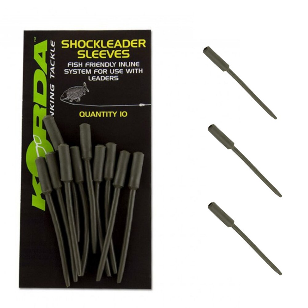 Set mansoane pentru pescuit, anti incurcaturi, verde, KORDA Carp Fishing Shockleader Sleeves 10pcs
