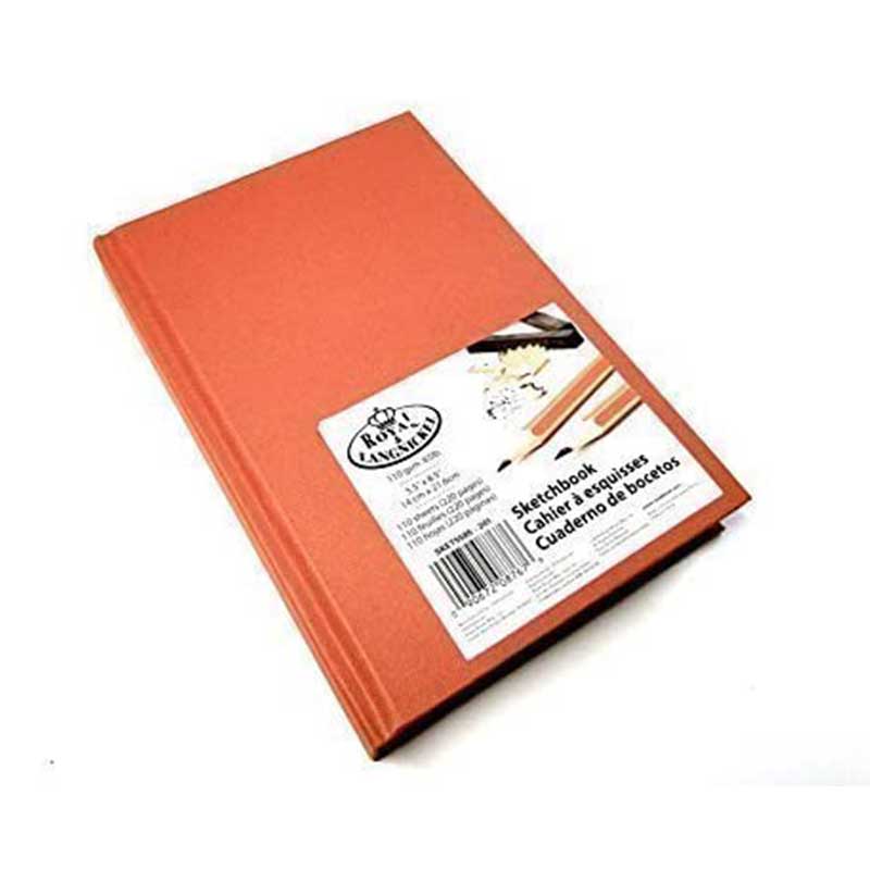 Caiet de schite cu hartie alba, Royal Langnickel, Rich Colors, 5,5x8,5'', 110 coli, 110g - Portocaliu