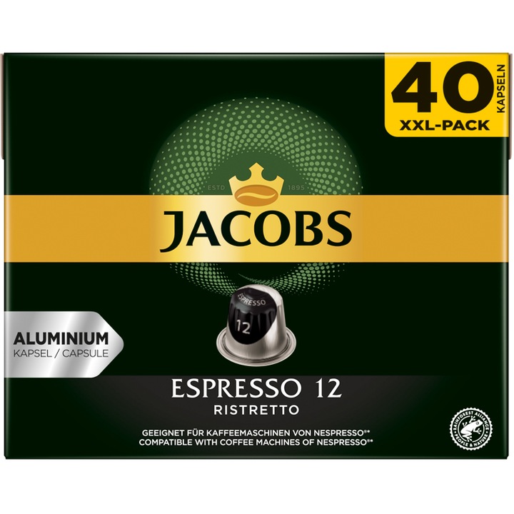 Jacobs Espresso Ristretto (12) Nespresso kompatibilis kapszula, 40db