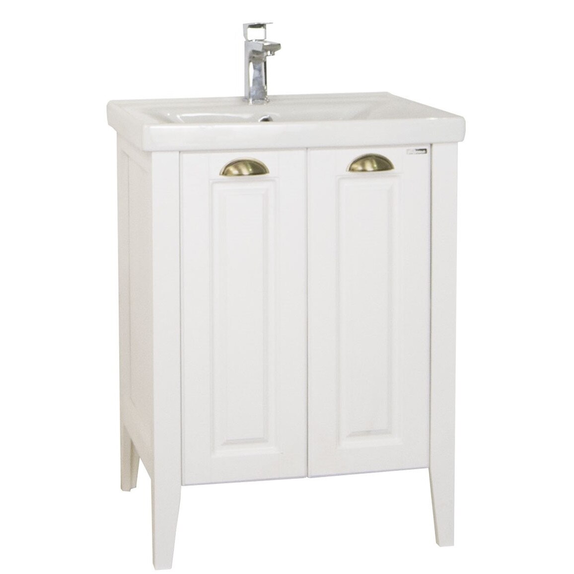 Baza MDF si lavoar Badenmob , seria 702 , 60x45cm , Alb rustic