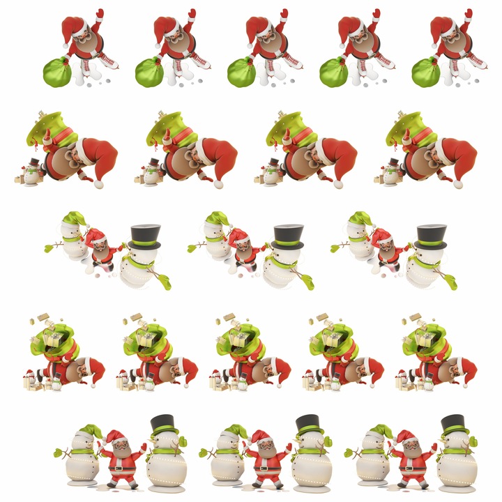 Set 20 stickere decorative de Craciun, Mos Craciun si cadourile , Multicolor, 95 x 95cm