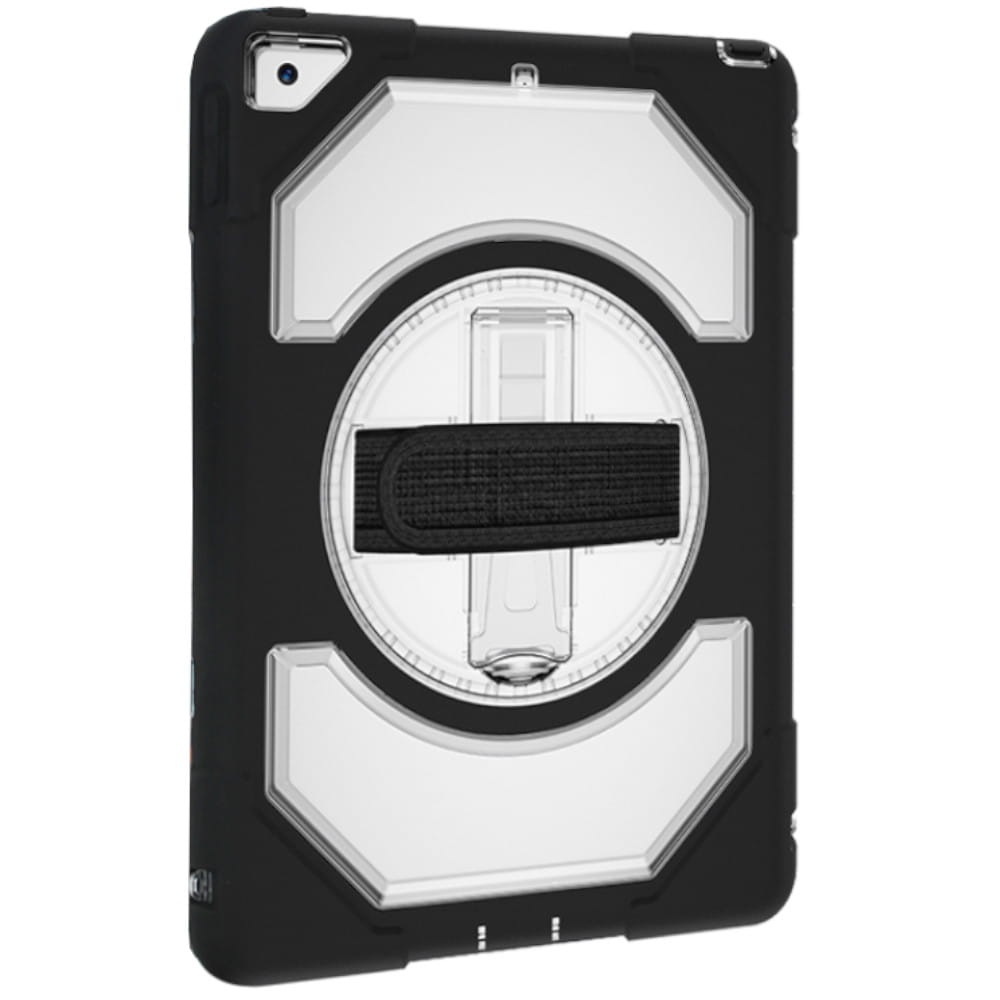 Husa Eiger Peak pentru iPad 7 (2019)/8 (2020), Silicon/Termopoliuretan/Policarbonat, Negru/Transparent