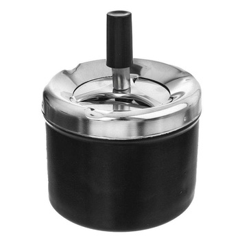 Scrumiera, Orion, cu buton Metal, Negru Scrumiera, Orion, cu buton Metal, Negru