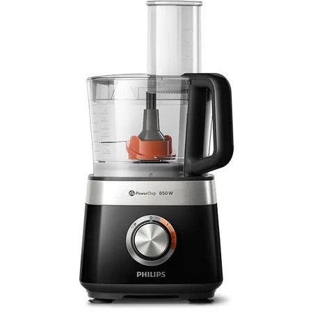 Robot de bucatarie PHILIPS Viva Collection HR7530/10, vas 2.1l, blender 1.5l, 850W, 2 trepte viteza, Negru