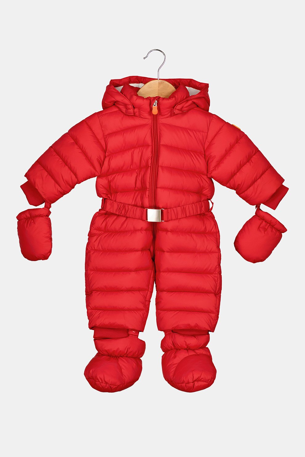 Save The Duck, Salopeta cu botosei, vatelina si gluga, Rosu