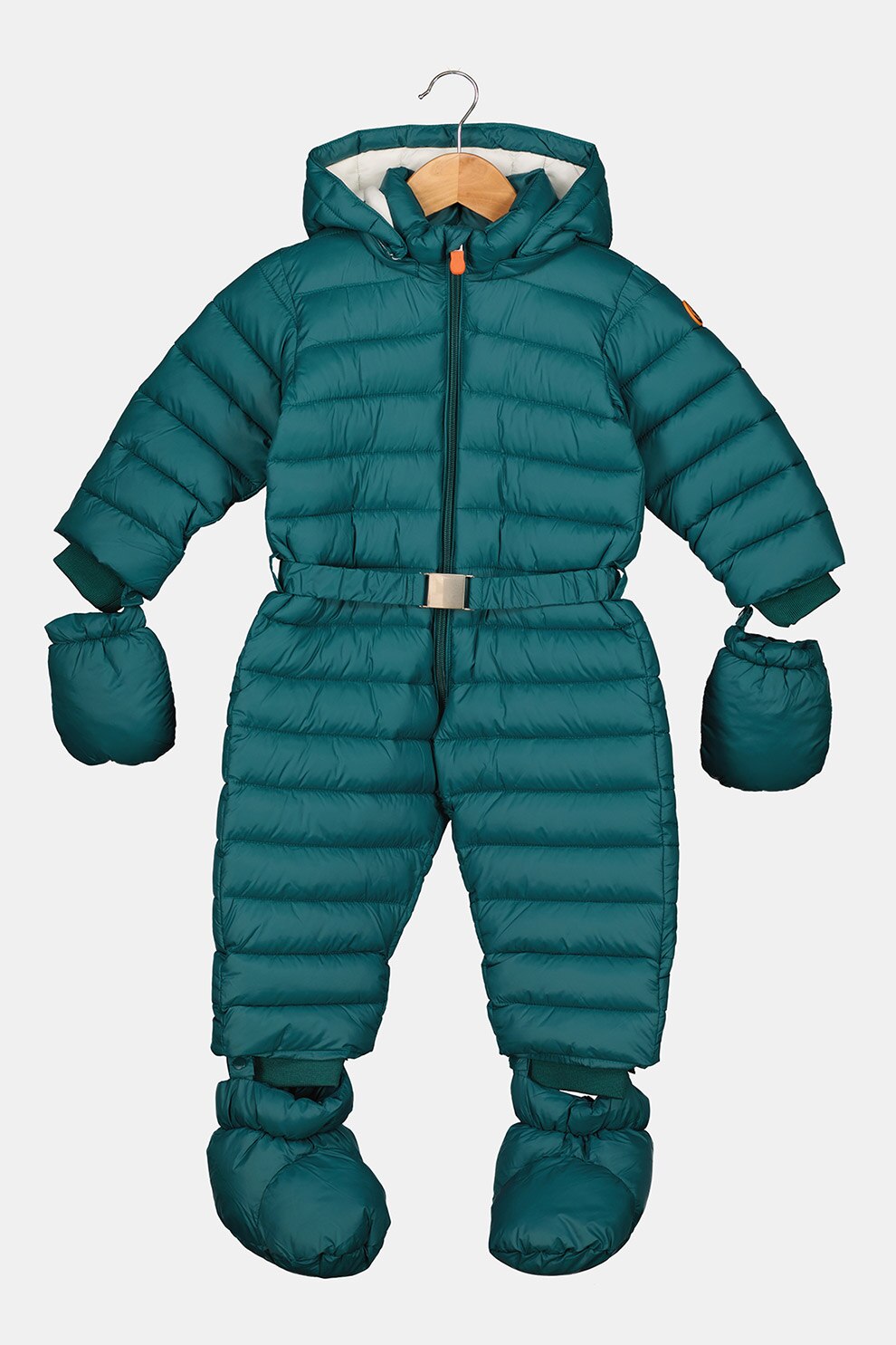 Save The Duck, Salopeta cu botosei, vatelina si gluga, Verde persan