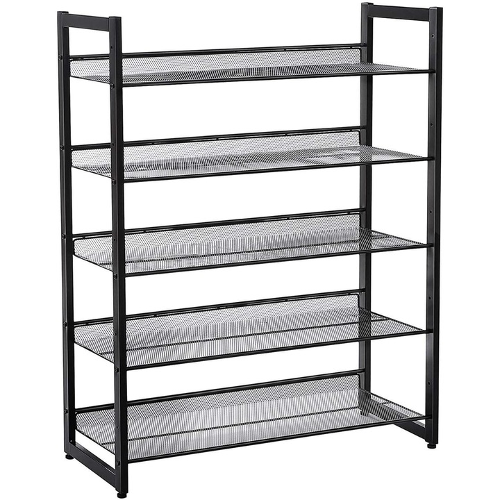 Raft pentru pantofi Nancy's Stackable, 20 de perechi, 74 x 104 x 30,7 cm, Negru