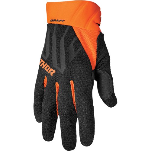 Manusi atv/cross Thor Draft, culoare negru/portocaliu, marime XS