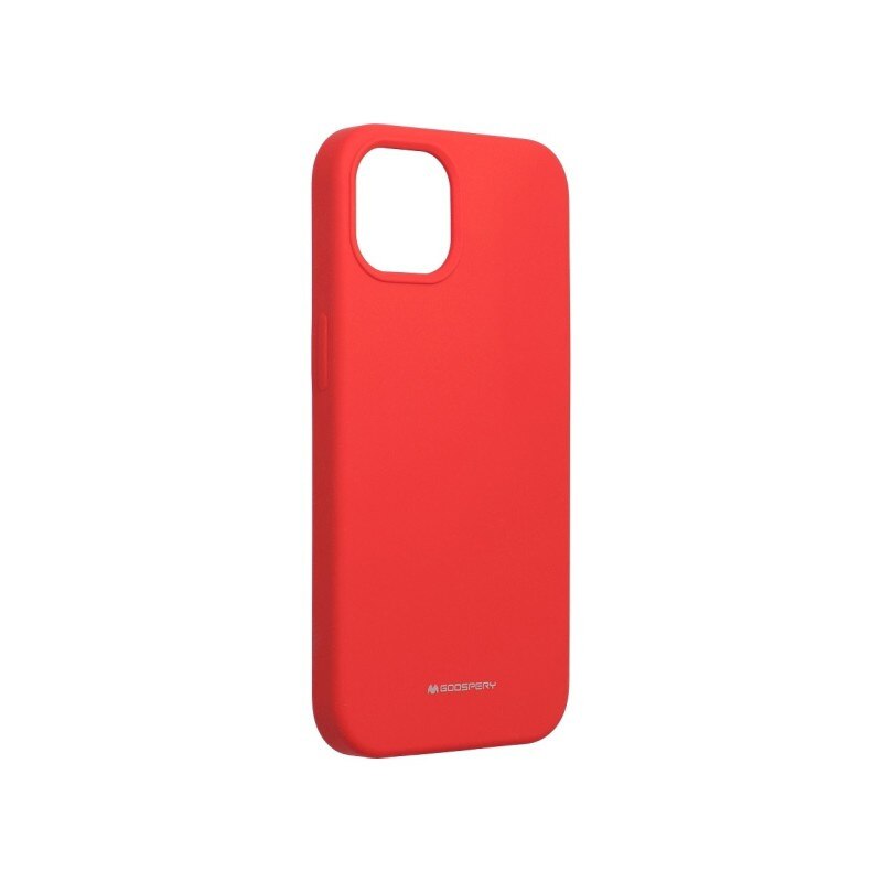 Husa Spate Mercury Silicone iPhone 13 Pro Max, Interior Alcantara , Rosu