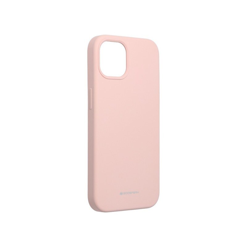 Husa Spate Mercury Silicone iPhone 13 Mini, Interior Alcantara , Pink