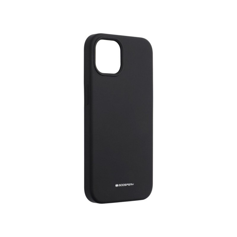 Husa Spate Mercury Silicone iPhone 13 Pro, Interior Alcantara , Negru
