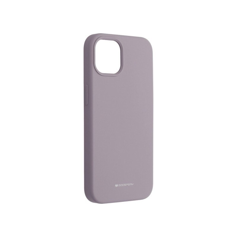Husa Spate Mercury Silicone iPhone 13, Interior Alcantara , Lavander Gri