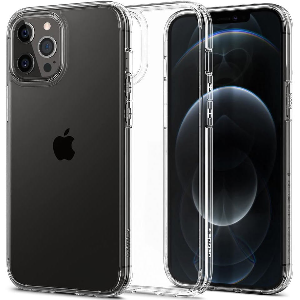 Husa Spigen Crystal Hybrid, Compatibil cu iPhone 12/12 Pro, Transparent