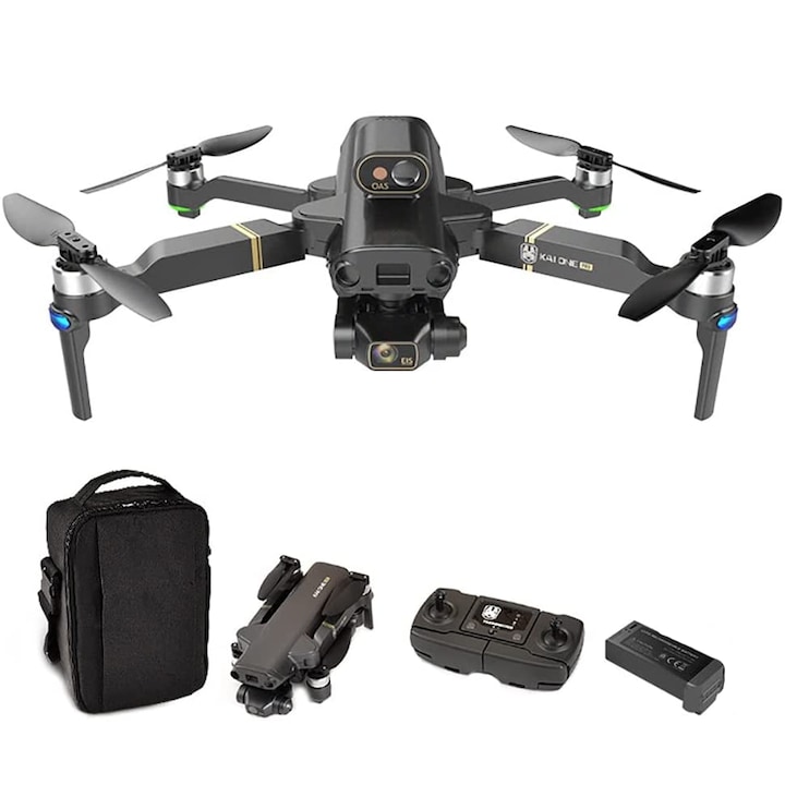 KAI ONE MAX professzionális drón lézeres akadályelhárító objektívvel, 2 kamerával, 4k / 8k HD EIS, 5G Wifi, GPS, 3 tengelyes stabilizátor, összecsukható karok, vezérlési távolság 1200 m, repülési autonómia 25 perc