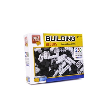 Set de constructie pentru copii, 250 bucati, asortate, Block Tech, Alb/Negru, R65-1041 Set de constructie pentru copii, 250 bucati, asortate, Block Tech, Alb/Negru, R65-1041
