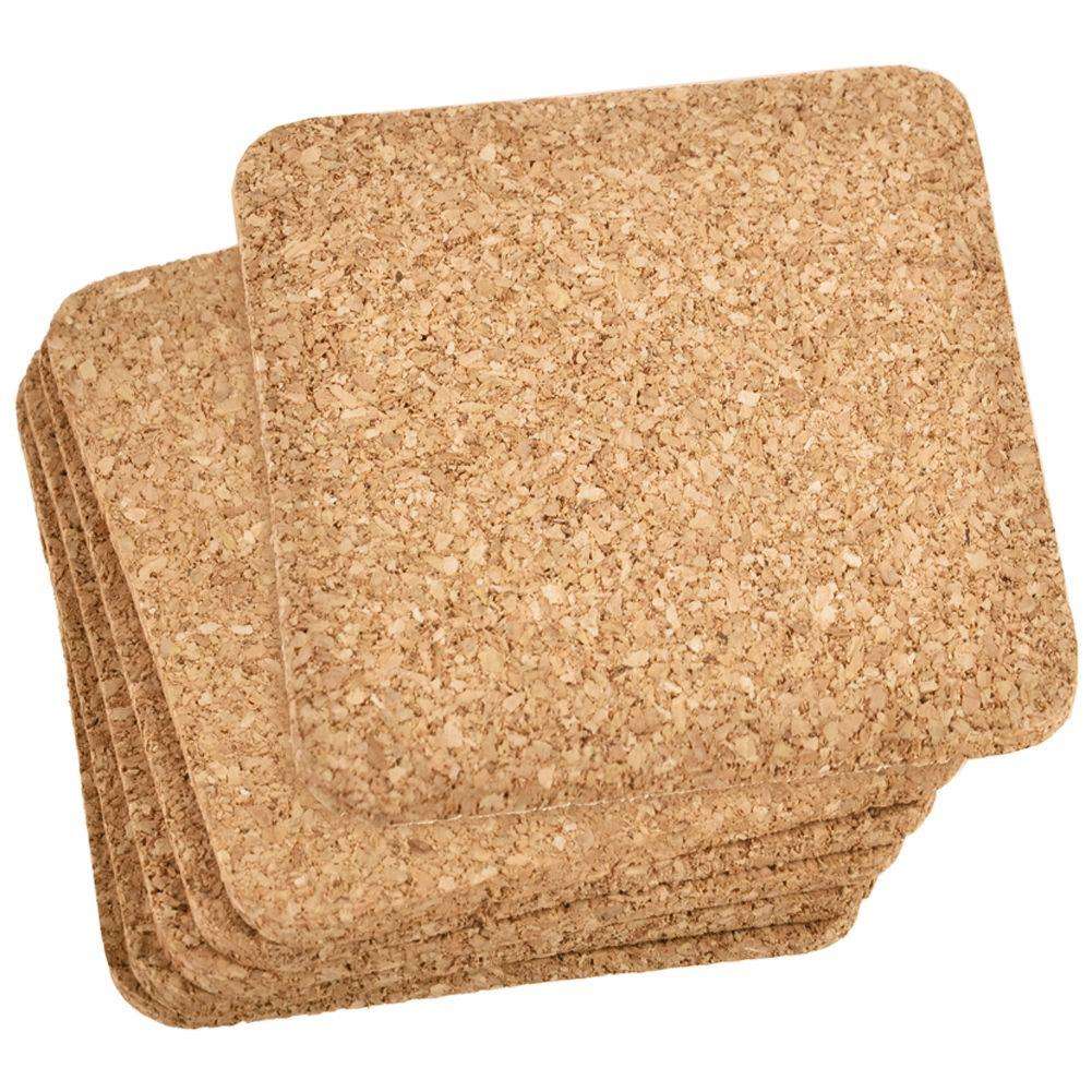 Set 6 suporturi cani, Orion, Pluta, 9.5 x 9.5 cm, Maro