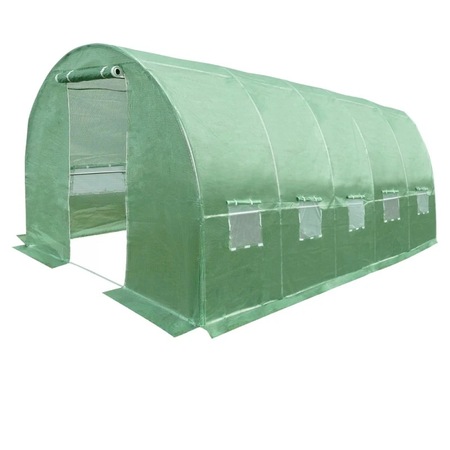 Sera tip tunel 8x3x2 m PROCART, cadru metalic, folie PE cu filtru UV4, 10 ferestre