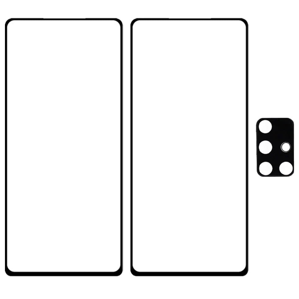 Set 2 folii de protectie ecran si camera spate Bizon, Compatibila cu Galaxy A71, Negru