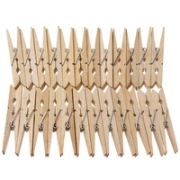 Set 24 carlige de rufe din lemn, 7 cm, culoare natur