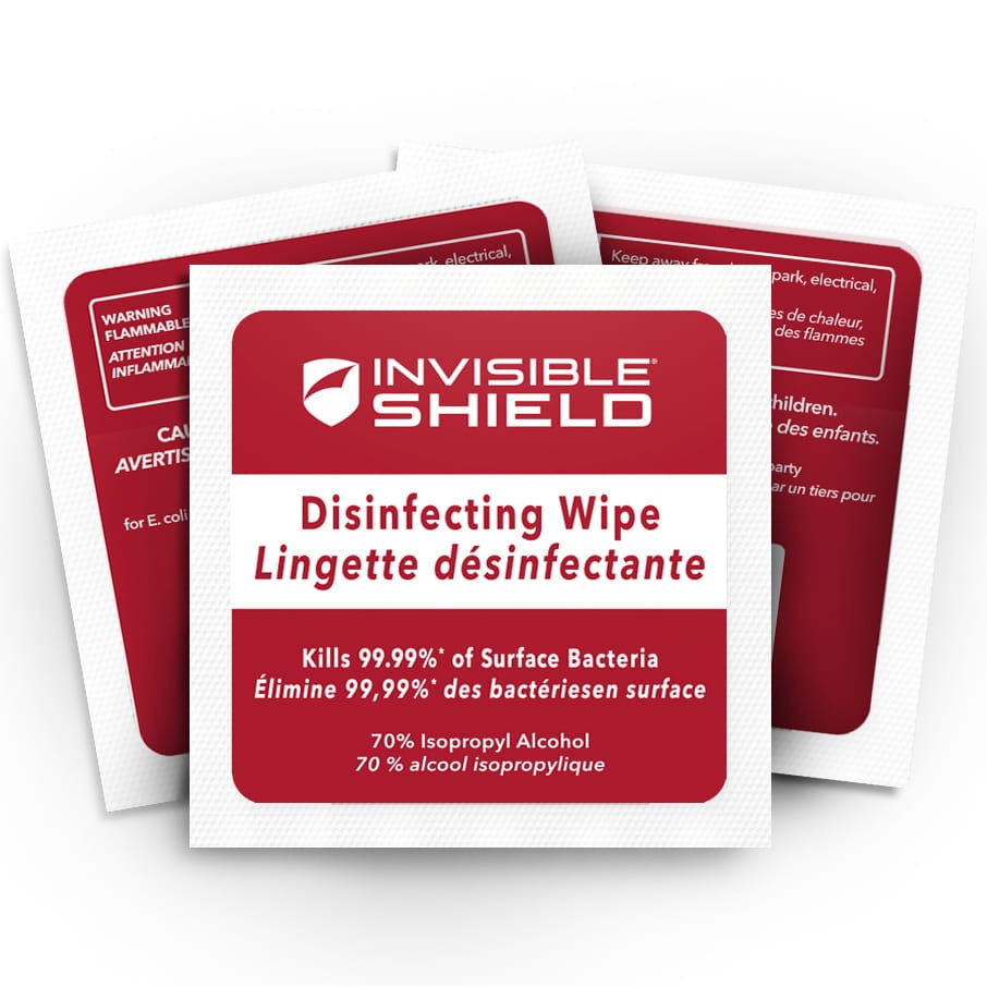 Servetele dezinfectante Zagg Invisible Shield, Efect antibacterian, 70% alcool, 3 buc, Alb