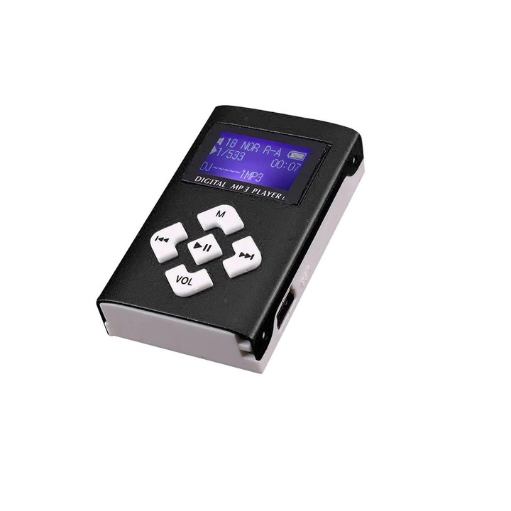 Mini MP3 Player cu display LCD, Pro100, negru