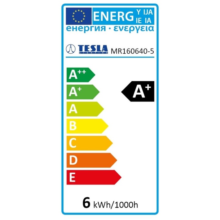 Tesla - Bec LED, MR16, 6W, 12V, 470lm, 4000K, 100°