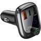 Modulator FM Bluetooth Baseus, MP3 Player, Buton de apel, USB Type-C, MicroSD, 5A, Negru CCTM-B01