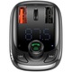 Modulator FM Bluetooth Baseus, MP3 Player, Buton de apel, USB Type-C, MicroSD, 5A, Negru CCTM-B01