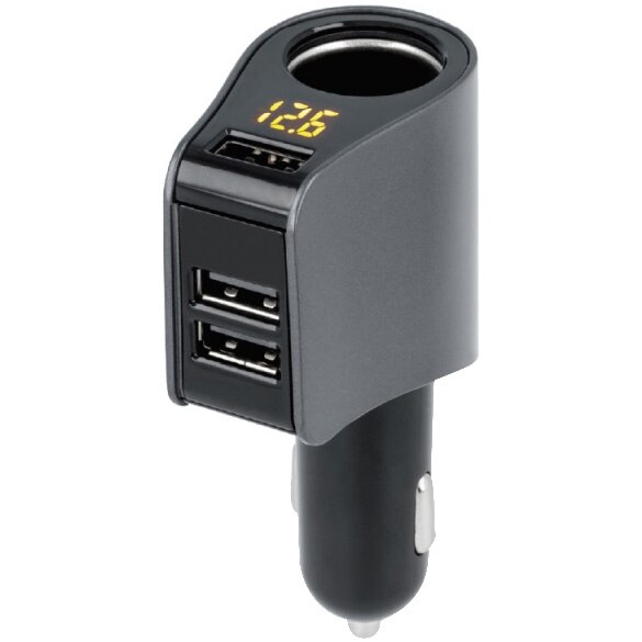 Adaptor Auto Forever CSS-04, Cu 1 X Iesire Bricheta Auto, 3 X USB Si Afisaj Led Negru