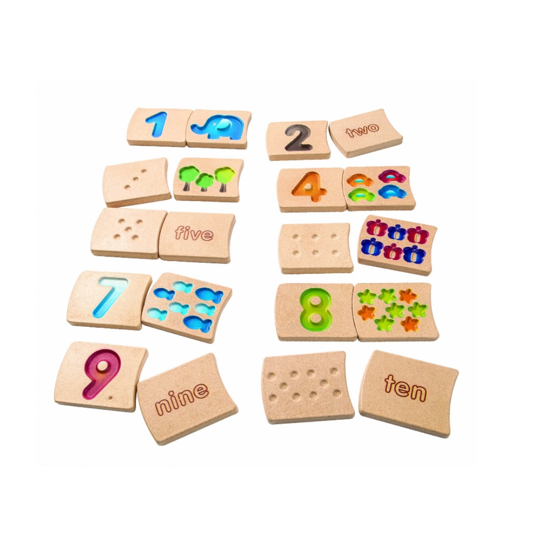 Joc educativ - Sa invatam sa numaram, lemn, multicolor, 0.8x5.5x7.0cm